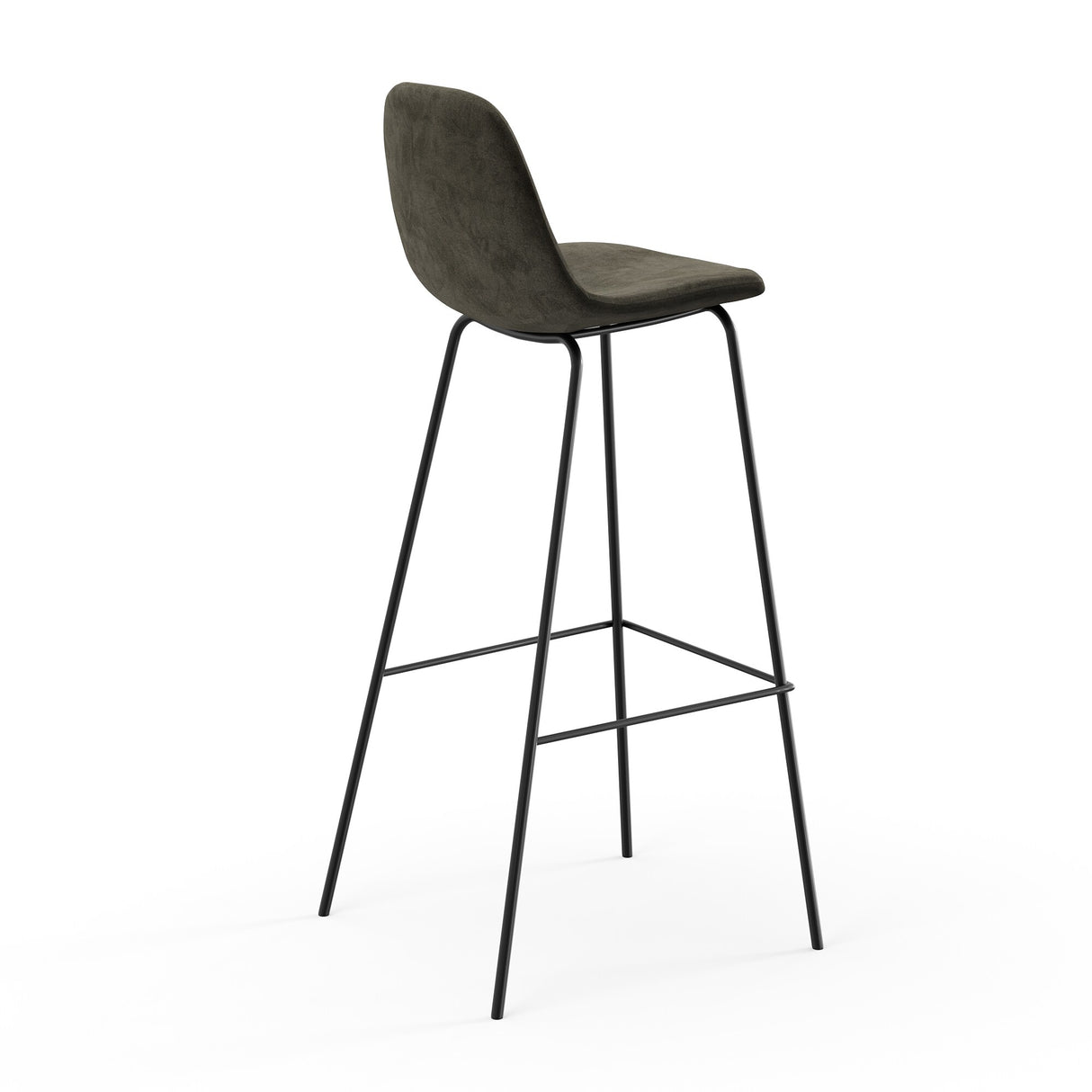 Maxine Vegan Leather Bar Height Stools Black Legs (Set of 2)