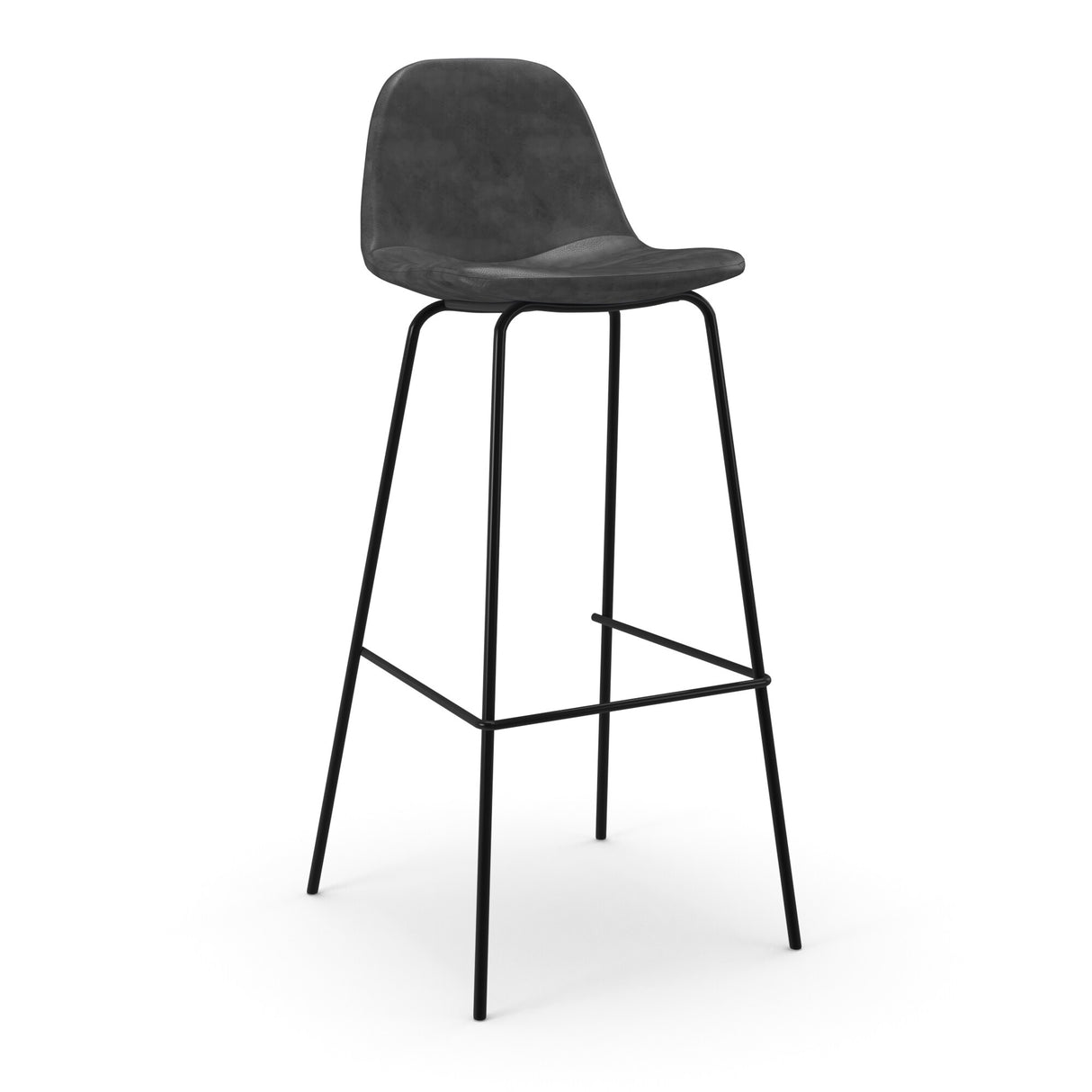 Maxine Vegan Leather Bar Height Stools Black Legs (Set of 2)