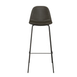 Maxine Vegan Leather Bar Height Stools Black Legs (Set of 2)