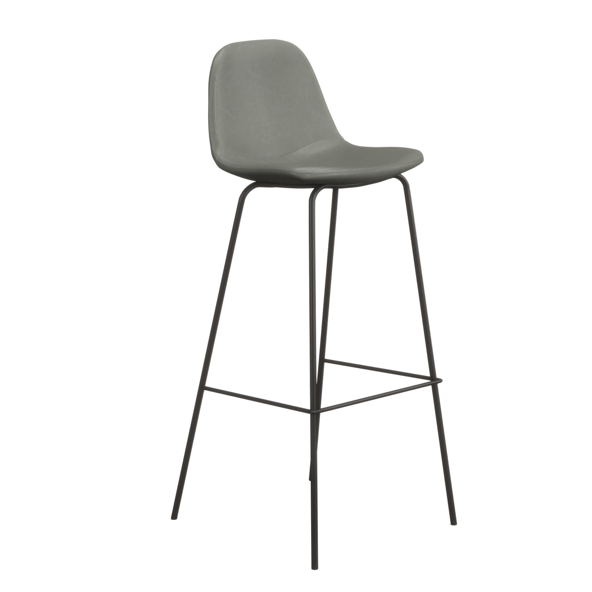 Maxine Vegan Leather Bar Height Stools Black Legs (Set of 2)