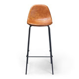 Maxine Vegan Leather Bar Height Stools Black Legs (Set of 2)