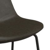 Maxine Vegan Leather Bar Height Stools Black Legs (Set of 2)