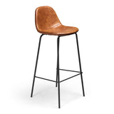Maxine Vegan Leather Bar Height Stools Black Legs (Set of 2)
