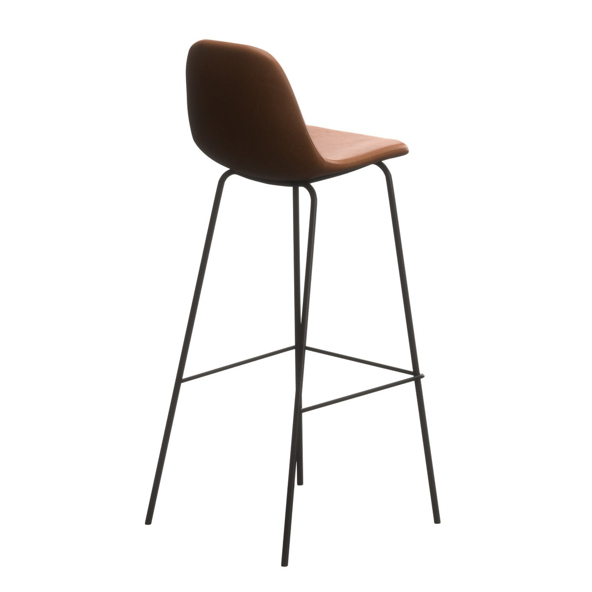Maxine Vegan Leather Bar Height Stools Black Legs (Set of 2)