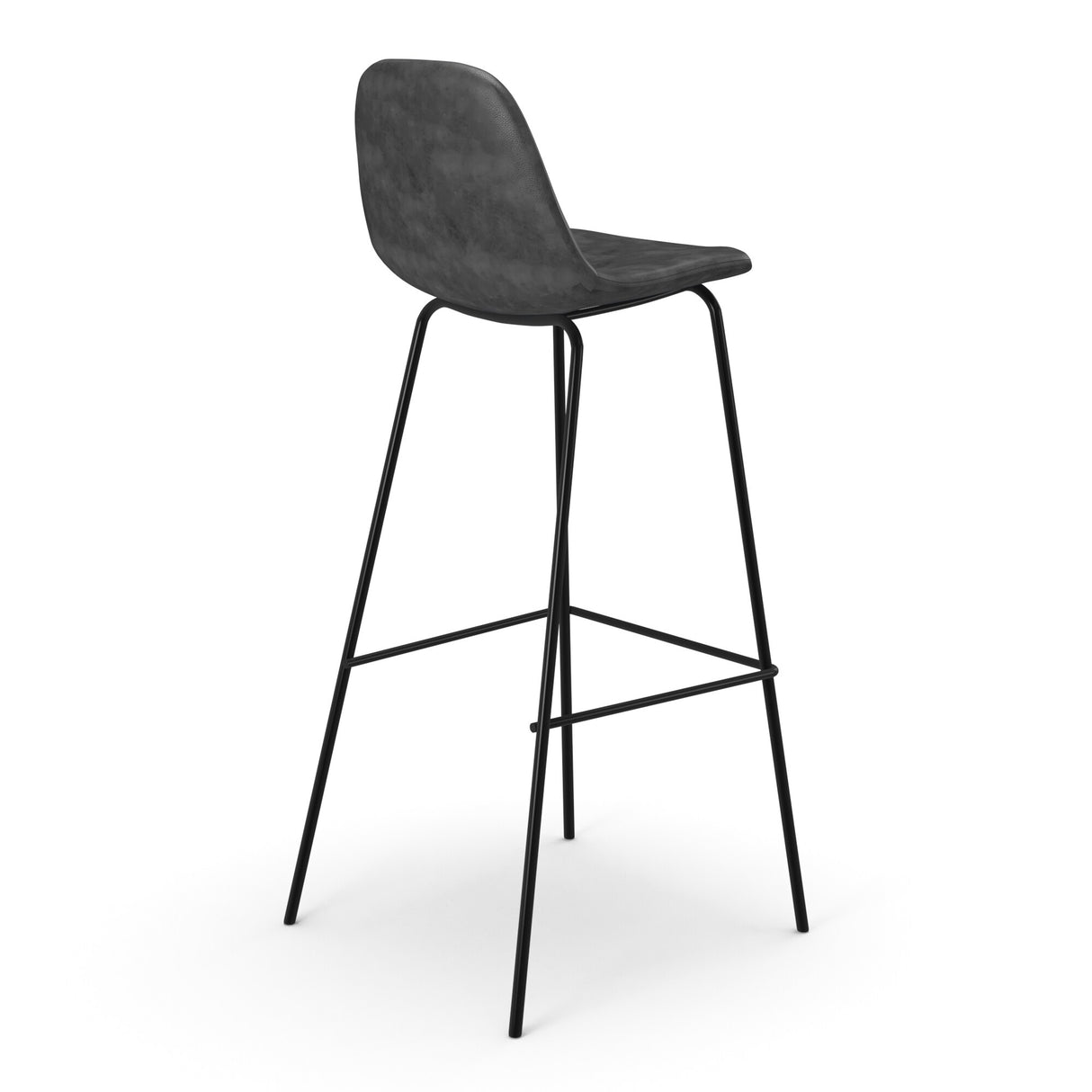 Maxine Vegan Leather Bar Height Stools Black Legs (Set of 2)