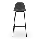 Maxine Vegan Leather Bar Height Stools Black Legs (Set of 2)