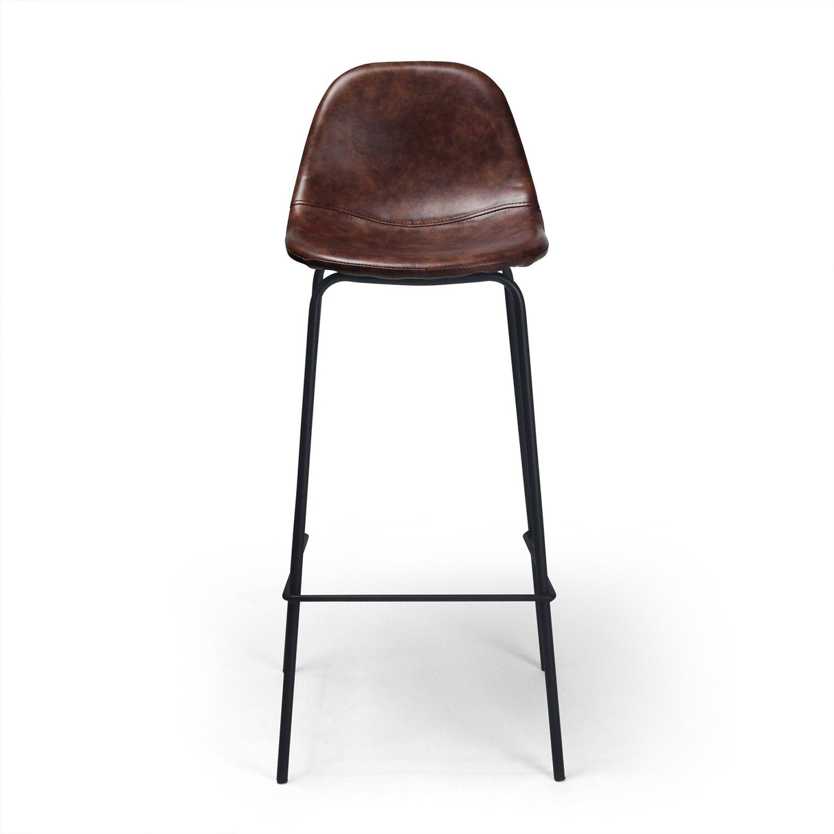 Maxine Vegan Leather Bar Height Stools Black Legs (Set of 2)