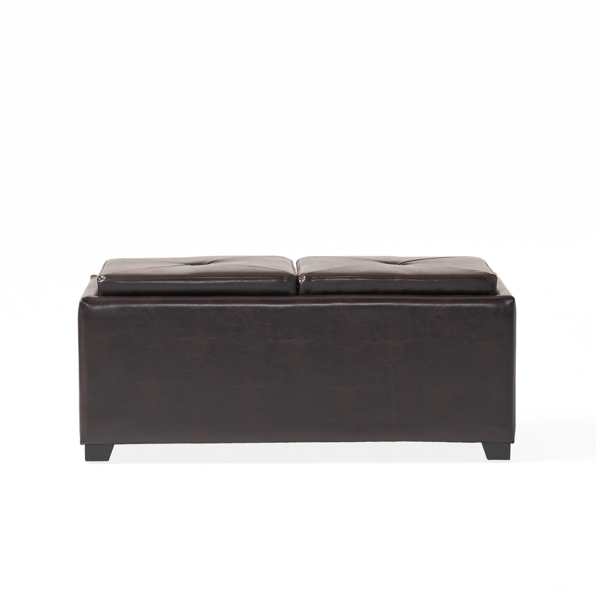 Maxwell Bonded Leather Tray Ottoman by Christopher Knight Home