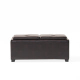 Maxwell Bonded Leather Tray Ottoman by Christopher Knight Home