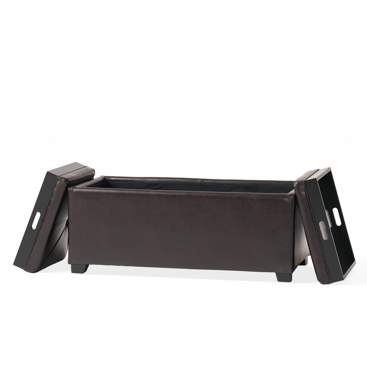Maxwell Bonded Leather Tray Ottoman by Christopher Knight Home