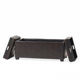Maxwell Bonded Leather Tray Ottoman by Christopher Knight Home