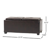 Maxwell Bonded Leather Tray Ottoman by Christopher Knight Home