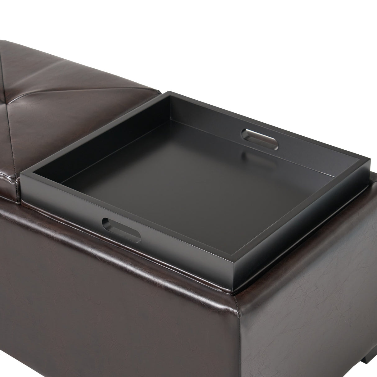 Maxwell Bonded Leather Tray Ottoman by Christopher Knight Home