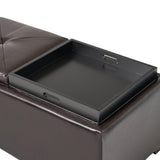 Maxwell Bonded Leather Tray Ottoman by Christopher Knight Home