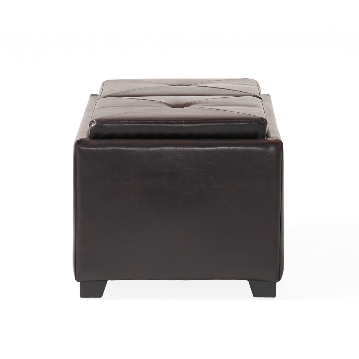 Maxwell Bonded Leather Tray Ottoman by Christopher Knight Home