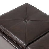Maxwell Bonded Leather Tray Ottoman by Christopher Knight Home