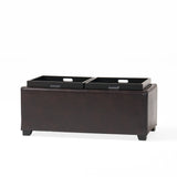 Maxwell Bonded Leather Tray Ottoman by Christopher Knight Home
