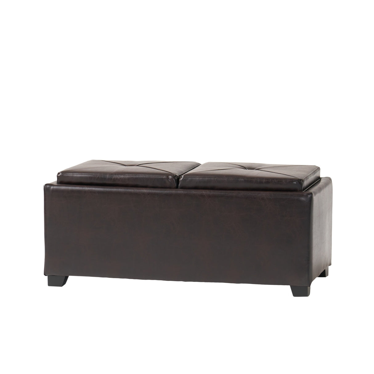 Maxwell Bonded Leather Tray Ottoman by Christopher Knight Home