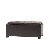 Maxwell Bonded Leather Tray Ottoman by Christopher Knight Home