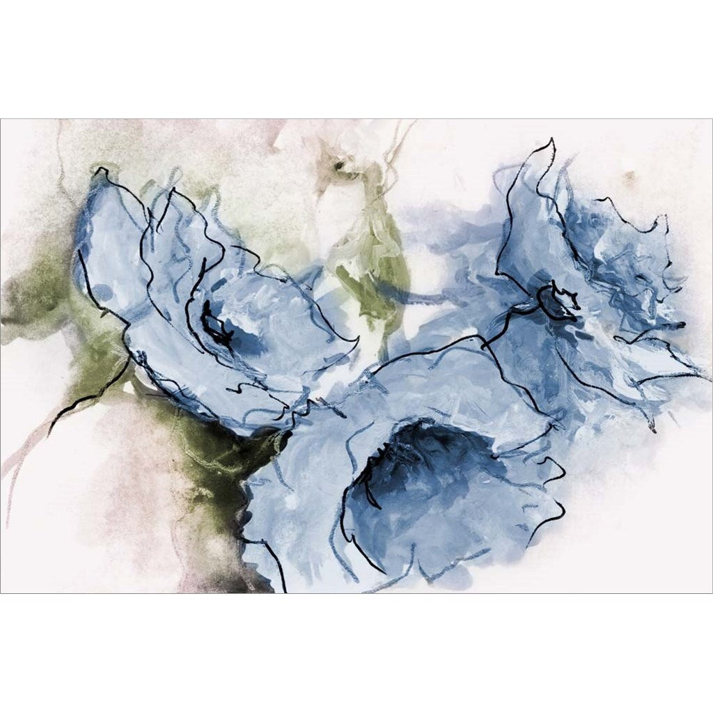 May 'Animated Blue Flora' Framed Art