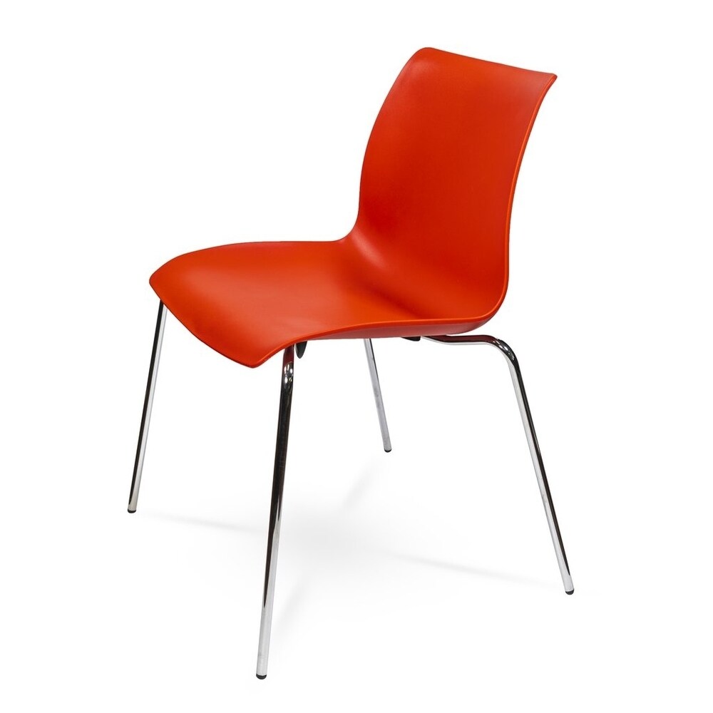 (Set of 4) - Maya Stackable Dining Chair - Red
