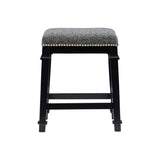 Mayfair Black and White Tweed Backless Counter Stool
