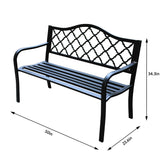 Aumo Matte Black Steel Patio Bench by Havenside Home - 4Ft
