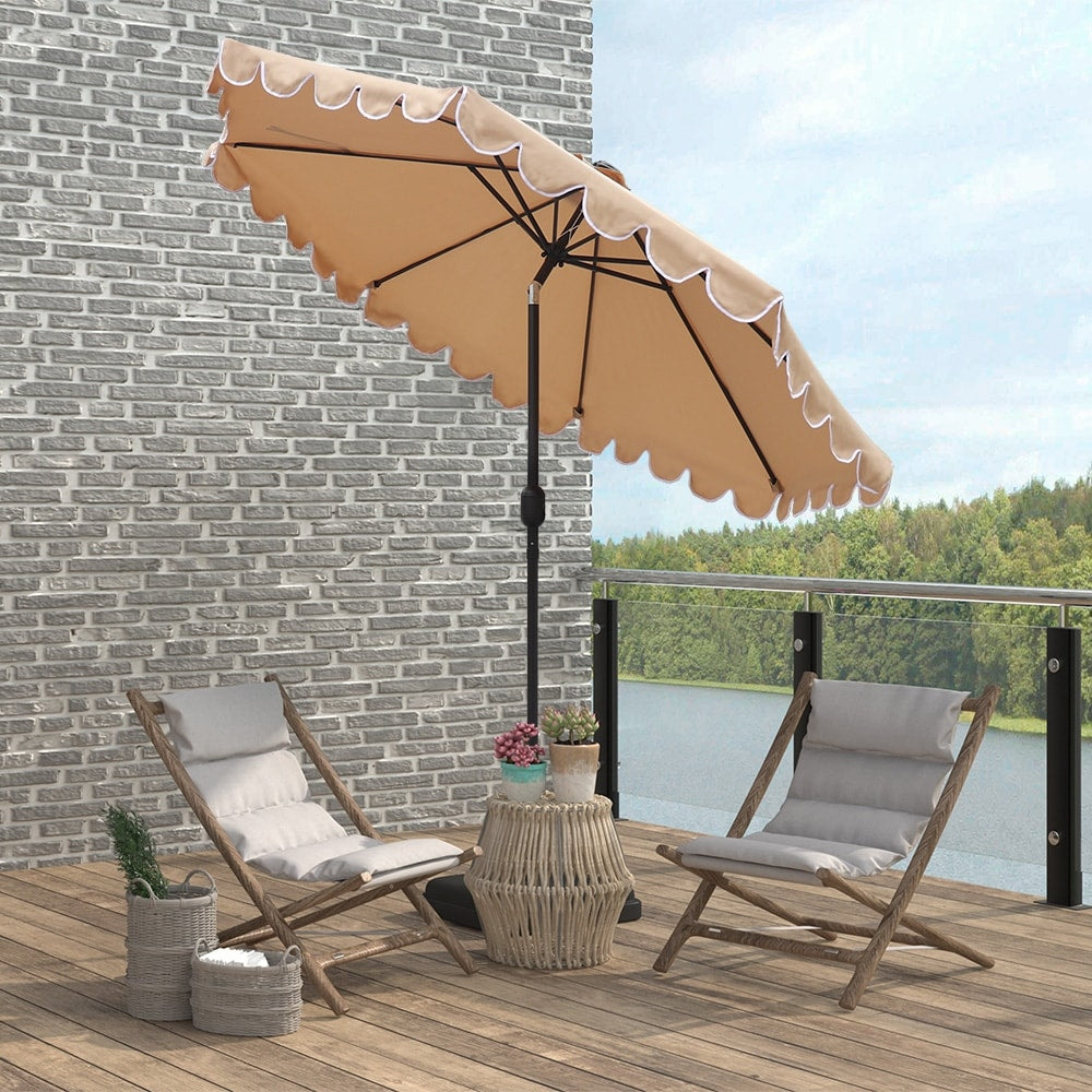 Maypex 9 Ft Scallop Tilt Crank Patio Umbrella