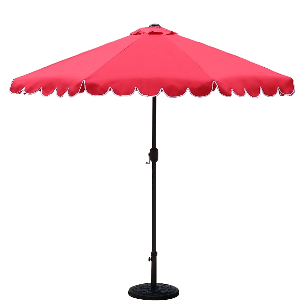 Maypex 9 Ft Scallop Tilt Crank Patio Umbrella