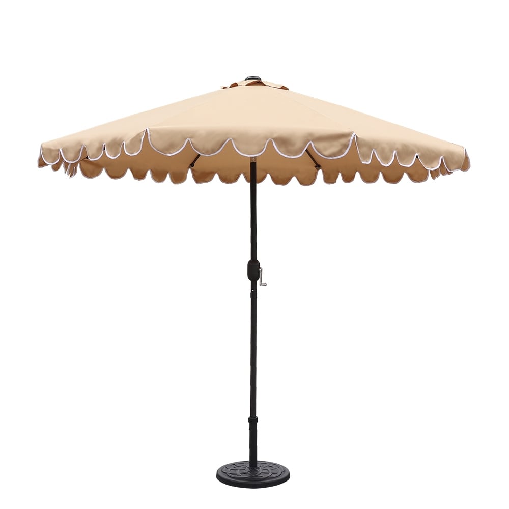 Maypex 9 Ft Scallop Tilt Crank Patio Umbrella