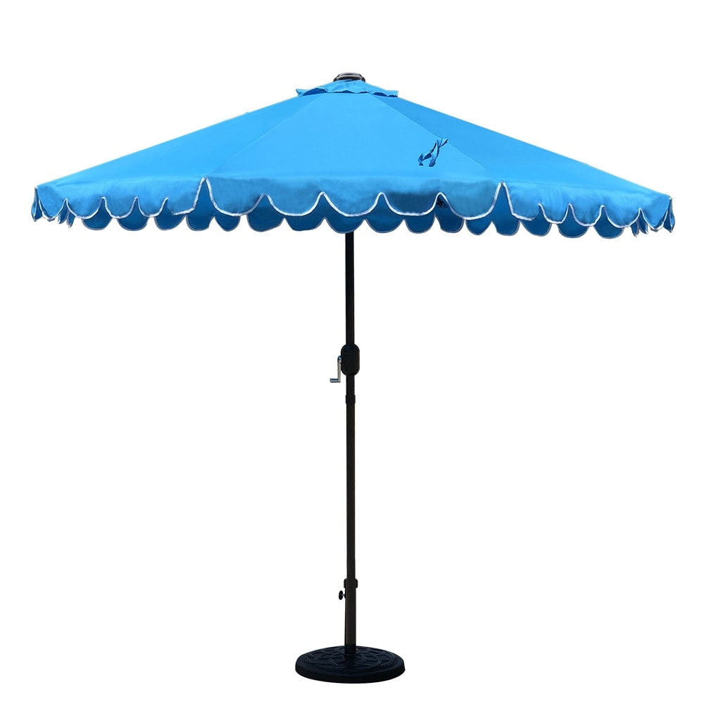 Maypex 9 Ft Scallop Tilt Crank Patio Umbrella