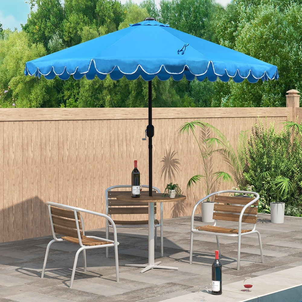 Maypex 9 Ft Scallop Tilt Crank Patio Umbrella
