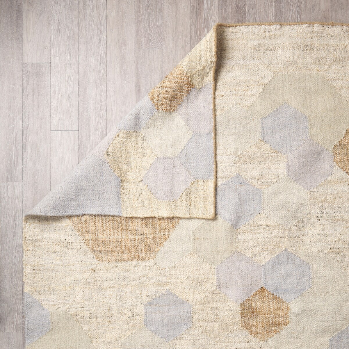Mayson 5x8 Cream Multi-Colored Honeycomb Pattern Area Rug - 96.0L x 60.0W x 1.0H