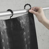 Maytex Madison Fabric Shower Curtain with Attached Roller Glide Hooks