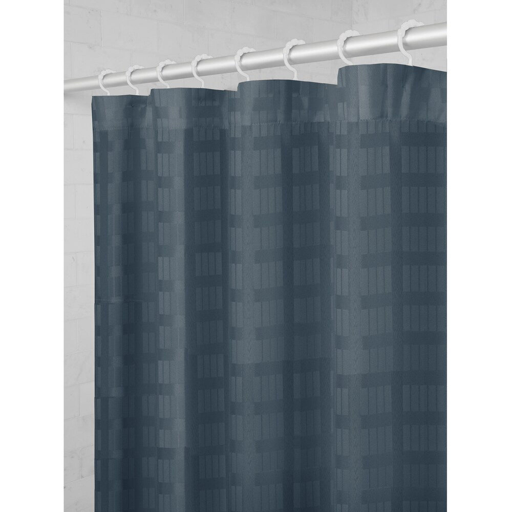Maytex Madison Fabric Shower Curtain with Attached Roller Glide Hooks