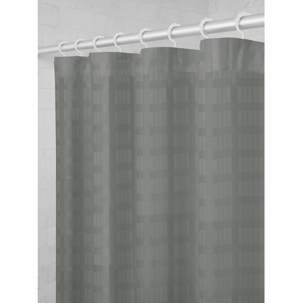 Maytex Madison Fabric Shower Curtain with Attached Roller Glide Hooks