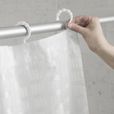 Maytex Madison Fabric Shower Curtain with Attached Roller Glide Hooks