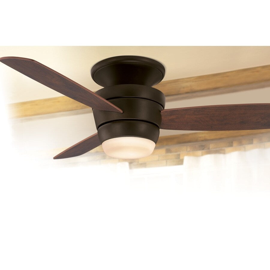 Mazon Oil-Rubbed bronze LED Indoor Flush Mount Ceiling Fan w/ Remote