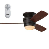 Mazon Oil-Rubbed bronze LED Indoor Flush Mount Ceiling Fan w/ Remote