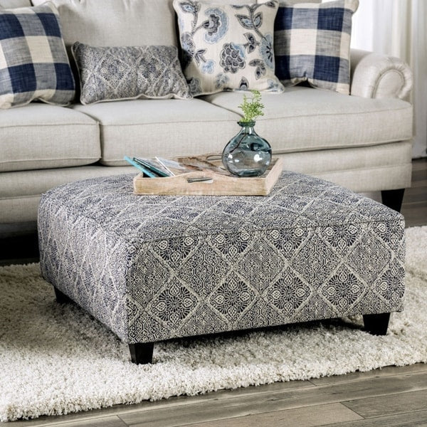 Gray pattern ottoman sales