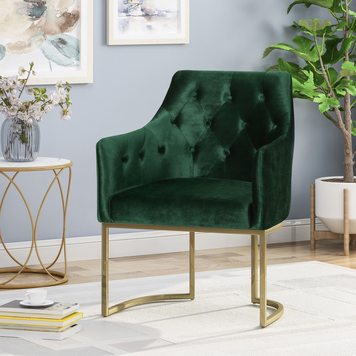 McDonough Modern Tufted Glam Accent Chair by Christopher Knight Home