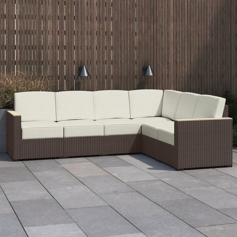 Mcclaskey 117'' Wide Outdoor Reversible Patio Sectional with Cushions