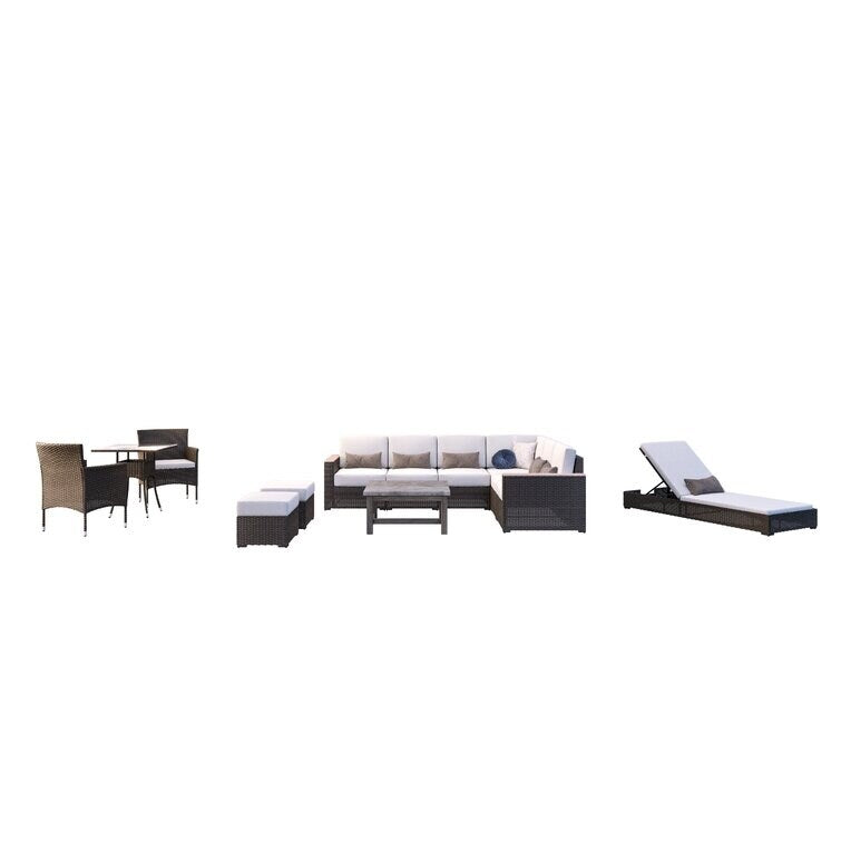Mcclaskey 117'' Wide Outdoor Reversible Patio Sectional with Cushions