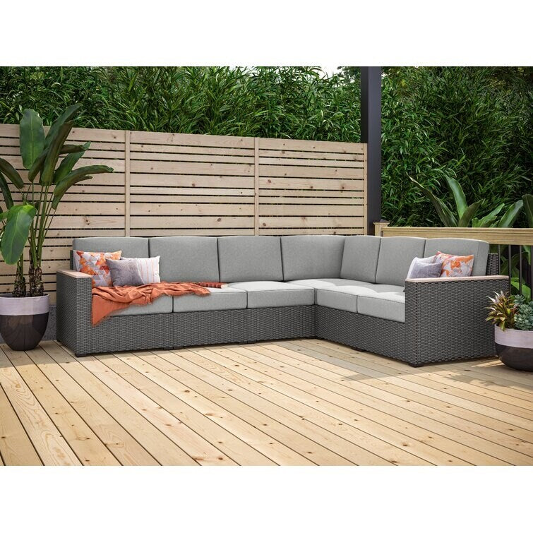 Mcclaskey 117'' Wide Outdoor Reversible Patio Sectional with Cushions