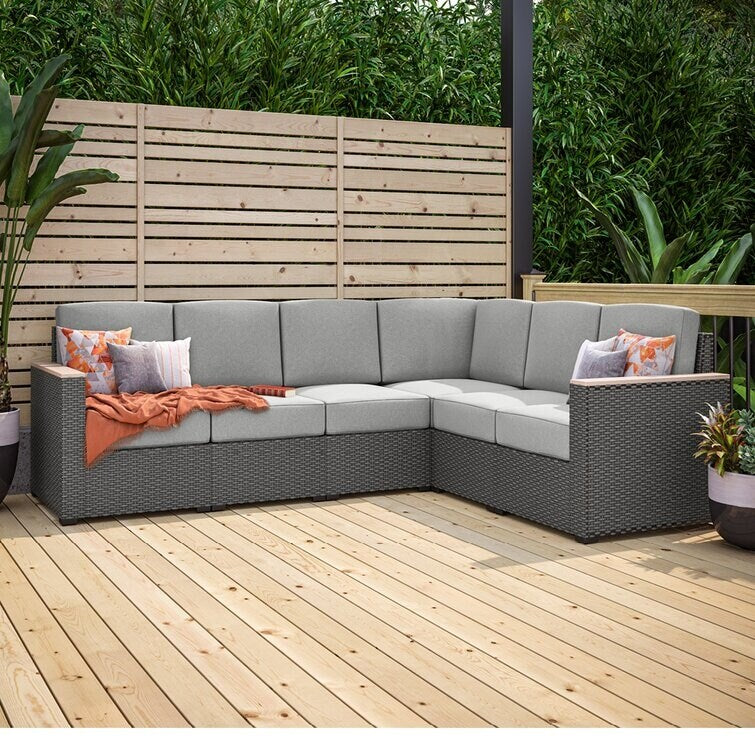 Mcclaskey 117'' Wide Outdoor Reversible Patio Sectional with Cushions