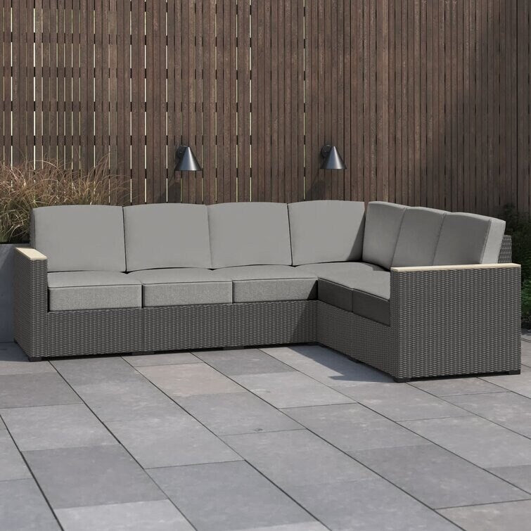 Mcclaskey 117'' Wide Outdoor Reversible Patio Sectional with Cushions