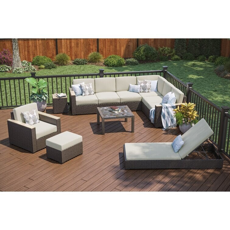 Mcclaskey 117'' Wide Outdoor Reversible Patio Sectional with Cushions