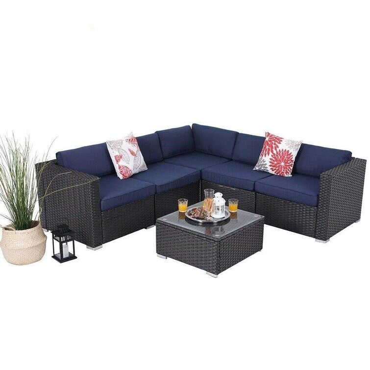 Mcgahan Wicker/Rattan 4 - Person Seating Group with Cushions