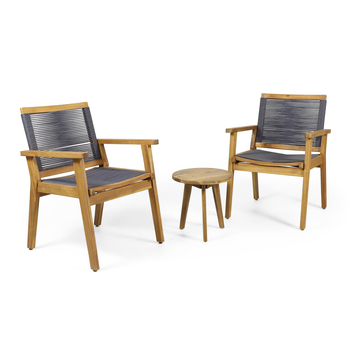 Mcgill Outdoor 3 Piece Acacia Wood Chat Set by Christopher Knight Home