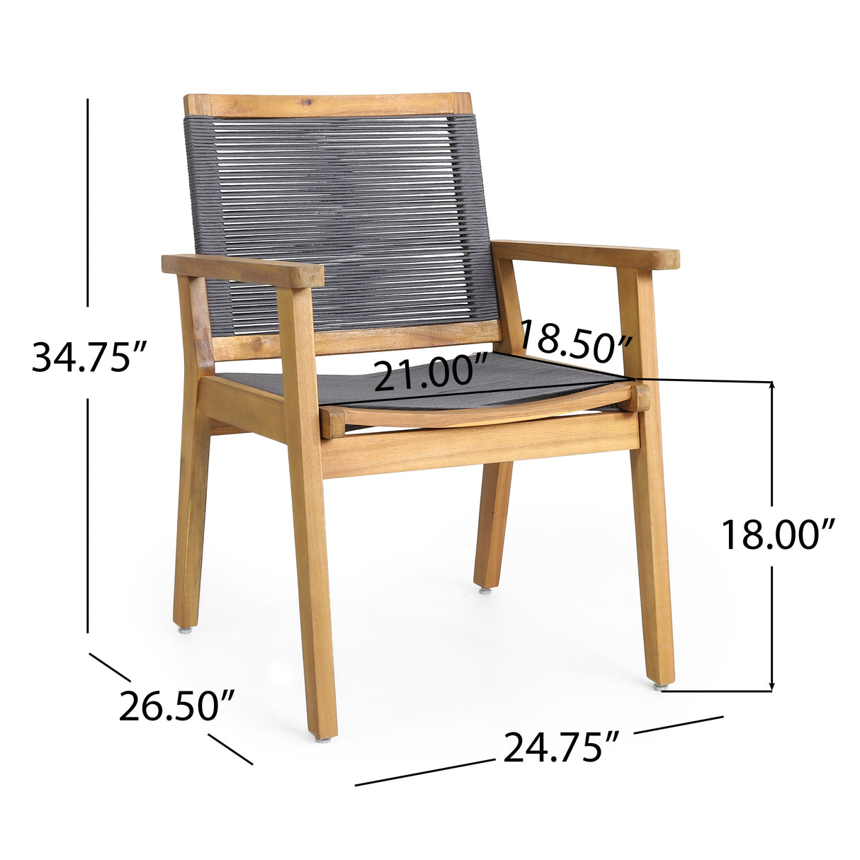 Mcgill Outdoor 3 Piece Acacia Wood Chat Set by Christopher Knight Home